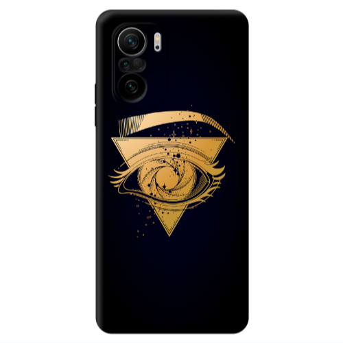 Xiaomi Poco F3 Triangular gold eye Transparent Silicone TPU Θήκη