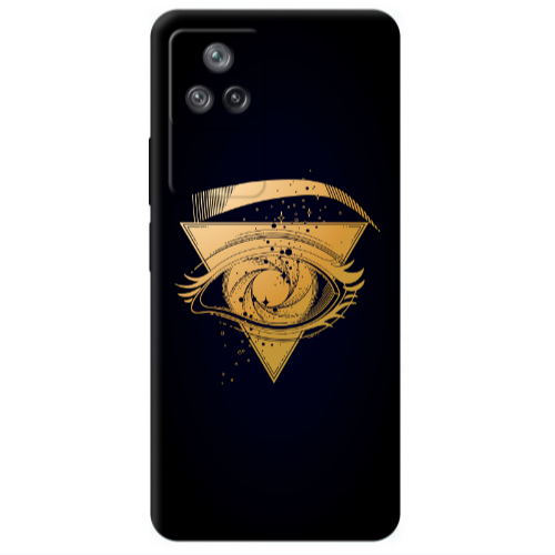 Xiaomi Poco F4 Triangular gold eye Transparent Silicone TPU Θήκη