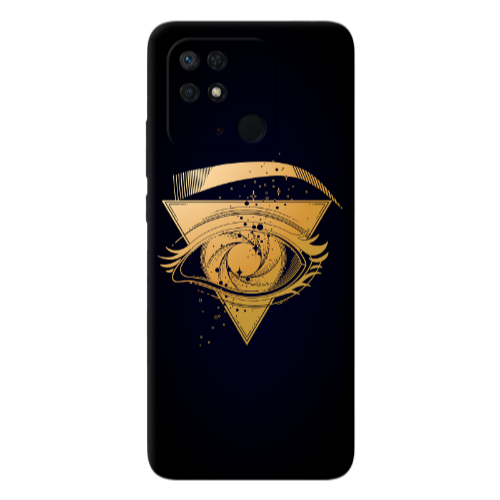 Xiaomi Poco C40 Triangular gold eye Transparent Silicone TPU Θήκη
