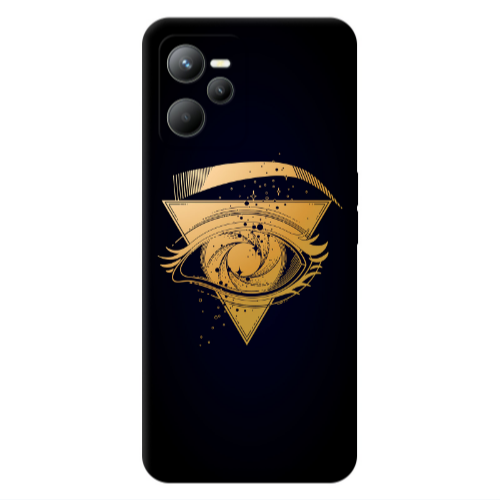 Realme C35 Triangular gold eye Transparent Silicone TPU Θήκη