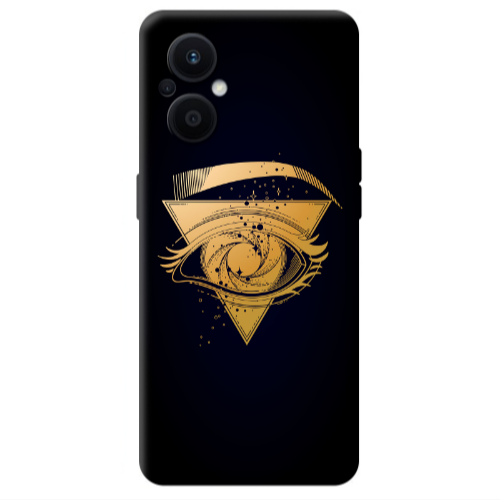 Oppo Reno 7 Lite Triangular gold eye Transparent Silicone TPU Θήκη