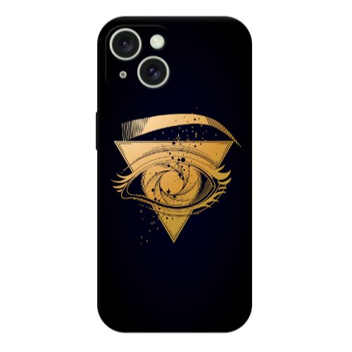 Apple iPhone 15 Triangular gold eye Transparent Silicone TPU Θήκη