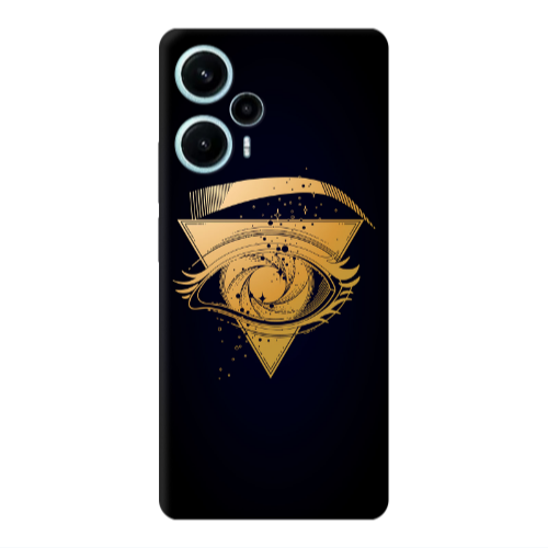 Xiaomi Poco F5 Triangular gold eye Transparent Silicone TPU Θήκη