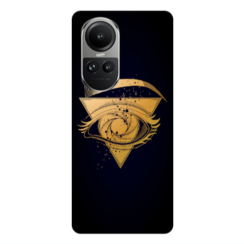 Oppo Reno10 5G Triangular gold eye Transparent Silicone TPU Θήκη