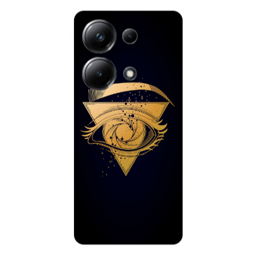 Xiaomi Poco M6 Pro 4G Triangular gold eye Transparent Silicone TPU Θήκη