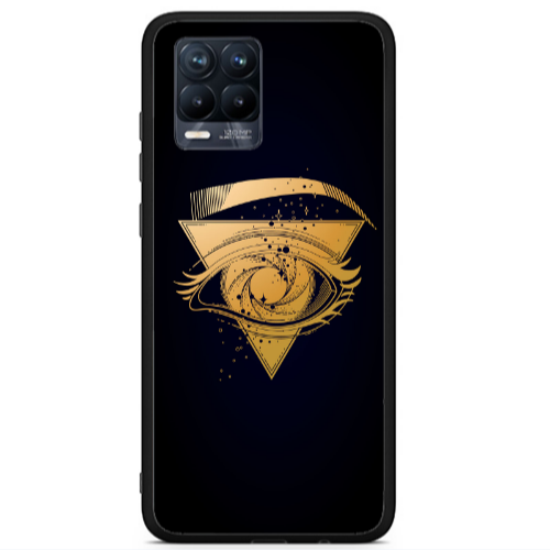 Realme 8 i Triangular gold eye Black Glossy Θήκη