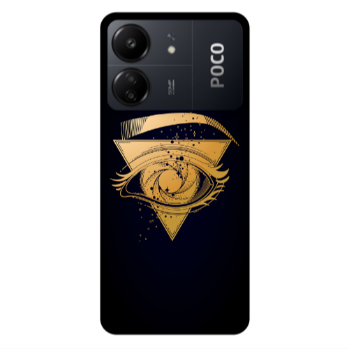 Xiaomi Poco C65 Triangular gold eye Transparent Silicone TPU Θήκη