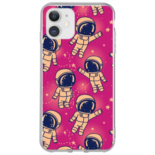 Apple iPhone 12 Smoll astronauts Transparent Silicone TPU Θήκη