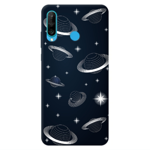 Huawei P30 Lite Bright Stars Transparent Silicone TPU Θήκη