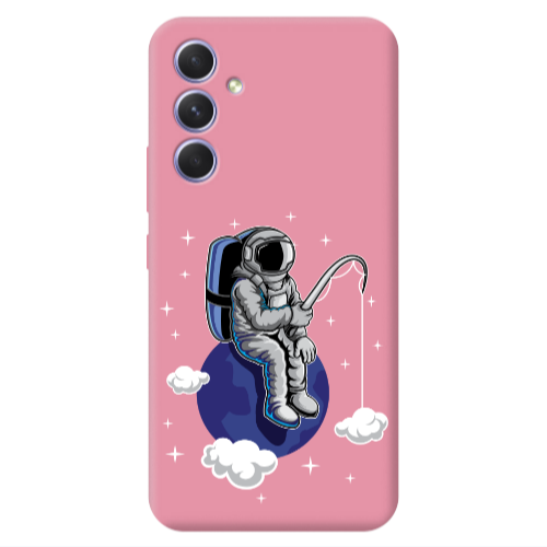 Samsung A56 Fishing space Pink Colored Silicone TPU Θήκη