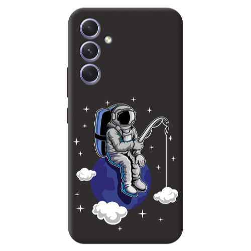 Samsung A56 Fishing space Black Colored Silicone TPU Θήκη