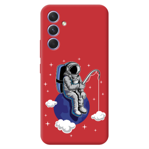 Samsung A56 Fishing space Red Colored Silicone TPU Θήκη