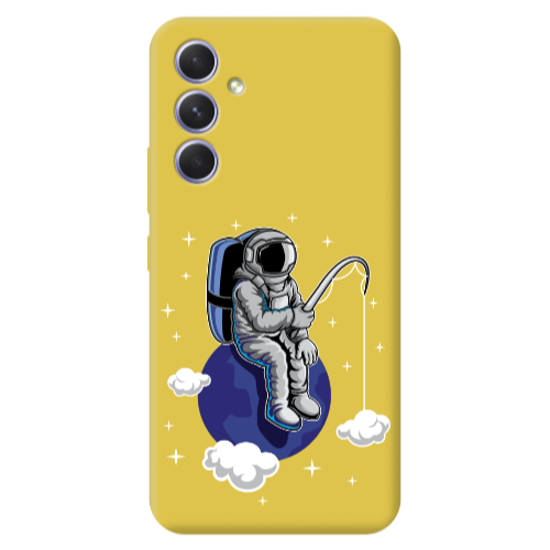 Samsung A56 Fishing space Yellow Colored Silicone TPU Θήκη