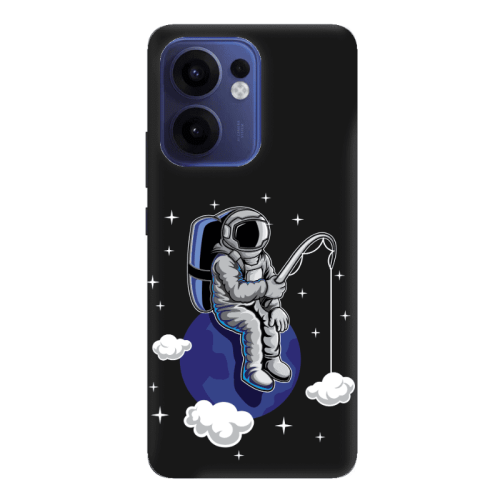 Oppo Reno13 FS Fishing space Black Colored Silicone TPU Θήκη
