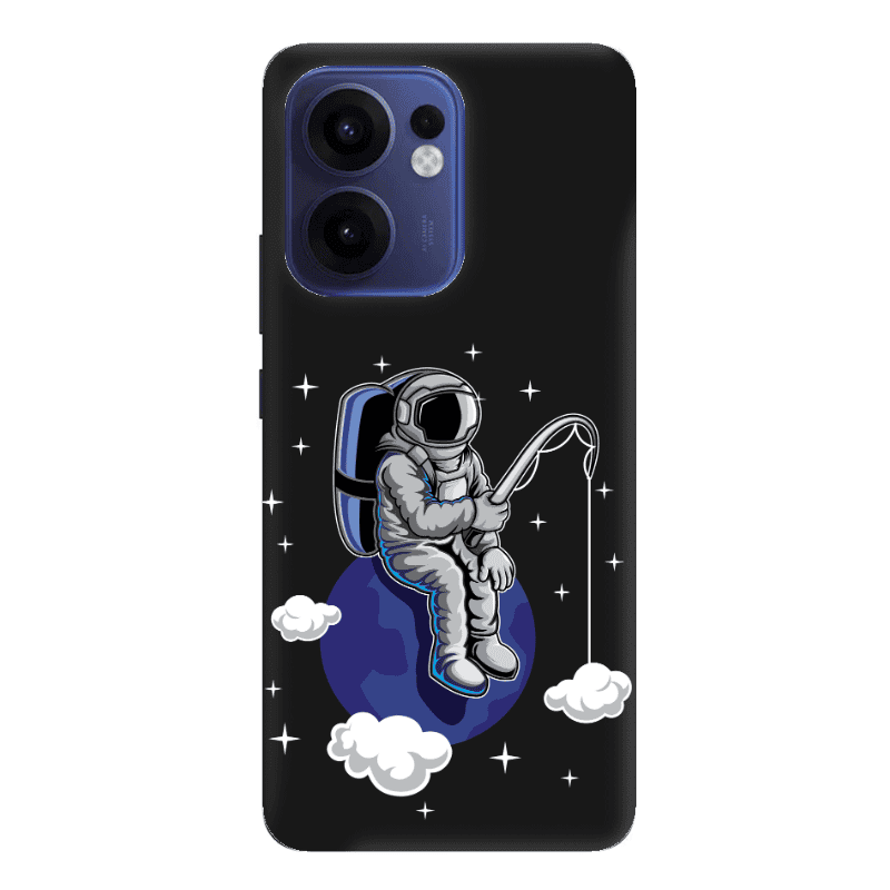 Oppo Reno13 FS Fishing space Black Colored Silicone TPU Θήκη