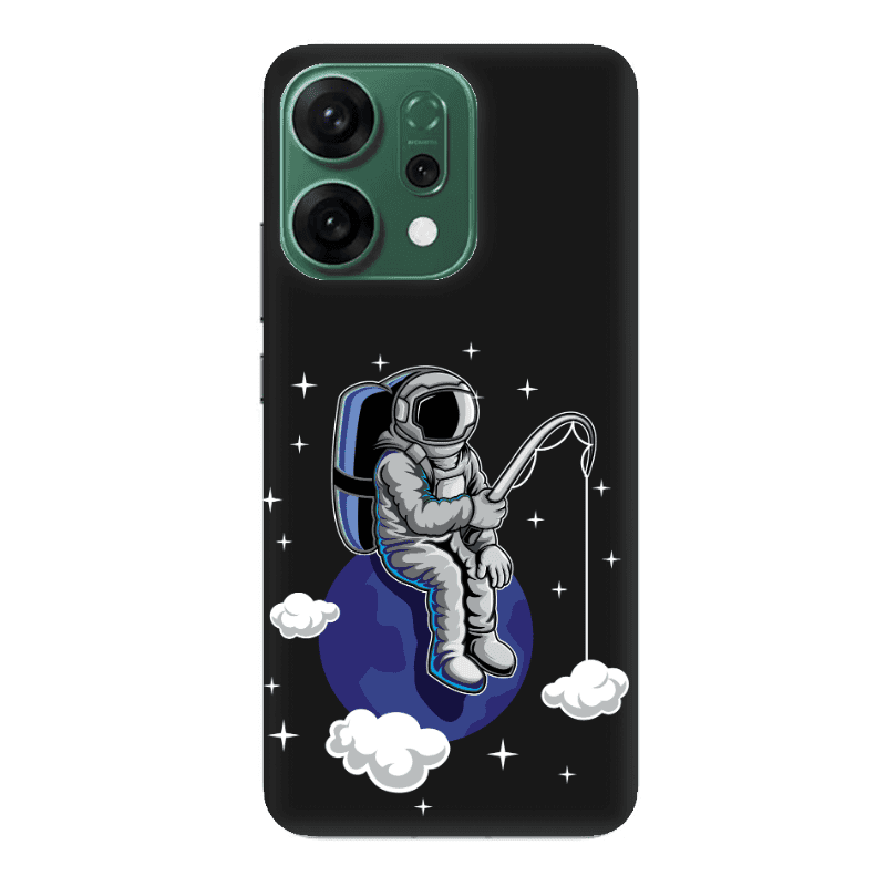 Oppo RENO 14 Fishing space Black Colored Silicone TPU Θήκη
