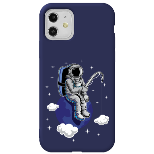Apple iPhone 11  Fishing space Dark blue Colored Silicone TPU Θήκη