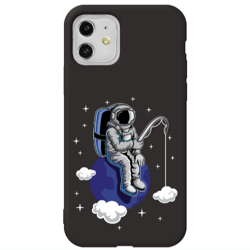 Apple iPhone 11  Fishing space Black Colored Silicone TPU Θήκη