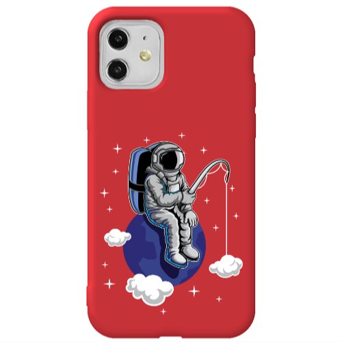 Apple iPhone 11  Fishing space Red Colored Silicone TPU Θήκη