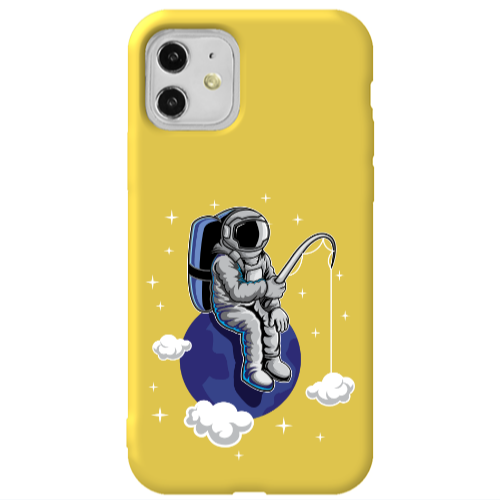 Apple iPhone 11  Fishing space Yellow Colored Silicone TPU Θήκη