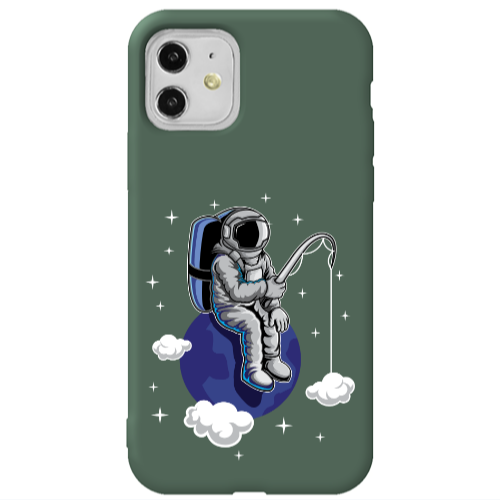 Apple iPhone 11  Fishing space Dark Green Colored Silicone TPU Θήκη