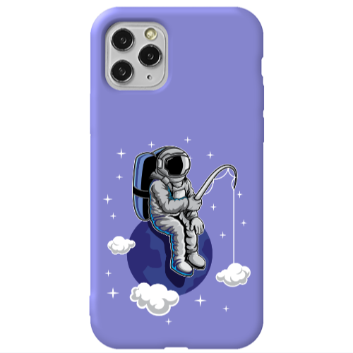 Apple iPhone 11 Pro Fishing space Purple Colored Silicone TPU Θήκη