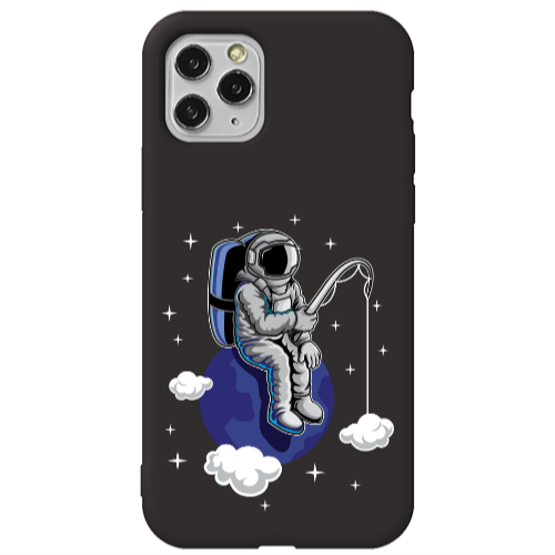 Apple iPhone 11 Pro Fishing space Black Colored Silicone TPU Θήκη