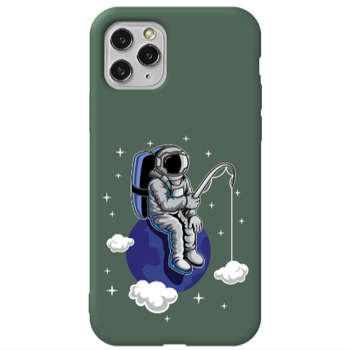 Apple iPhone 11 Pro Fishing space Dark Green Colored Silicone TPU Θήκη