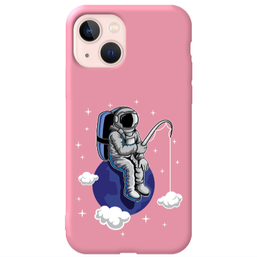Apple iPhone 13 Fishing space Pink Colored Silicone TPU Θήκη