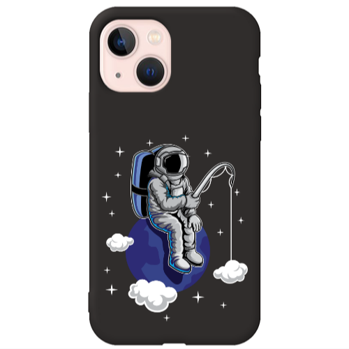 Apple iPhone 13 Fishing space Black Colored Silicone TPU Θήκη