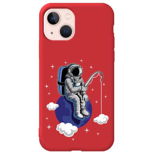 Apple iPhone 13 Fishing space Red Colored Silicone TPU Θήκη