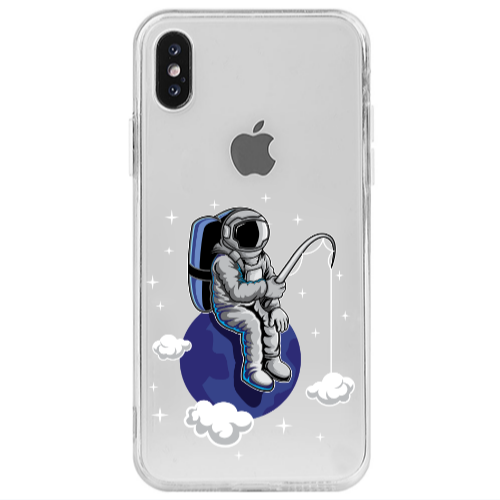 Apple iPhone X Fishing space Transparent Silicone TPU Θήκη