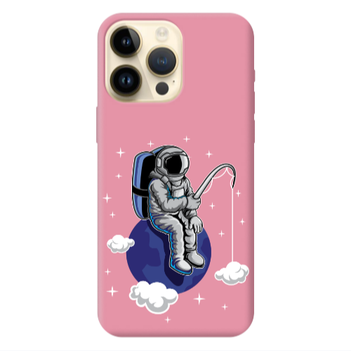 Apple iPhone 13 Pro Max Fishing space Pink Colored Silicone TPU Θήκη