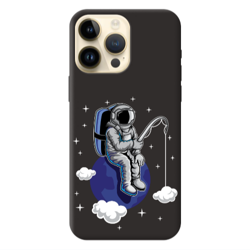 Apple iPhone 13 Pro Max Fishing space Black Colored Silicone TPU Θήκη