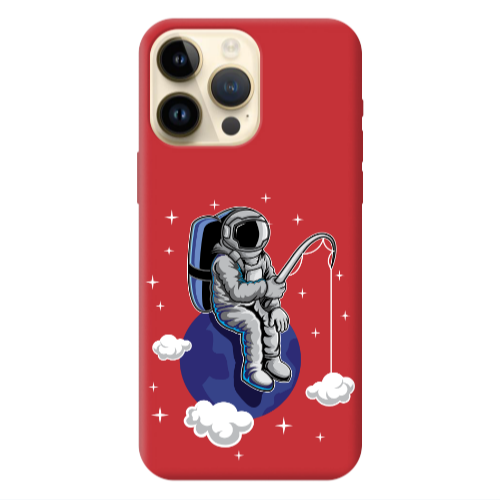Apple iPhone 13 Pro Max Fishing space Red Colored Silicone TPU Θήκη