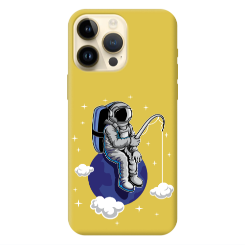 Apple iPhone 13 Pro Max Fishing space Yellow Colored Silicone TPU Θήκη