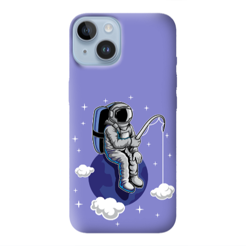 Apple iPhone 14  Fishing space Purple Colored Silicone TPU Θήκη