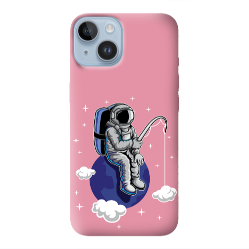 Apple iPhone 14 Plus Fishing space Pink Colored Silicone TPU Θήκη
