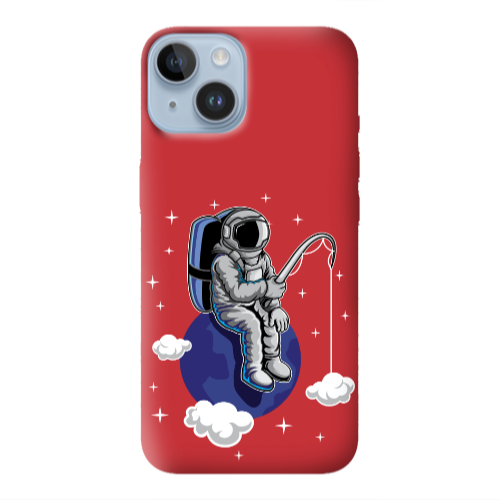 Apple iPhone 14 Plus Fishing space Red Colored Silicone TPU Θήκη