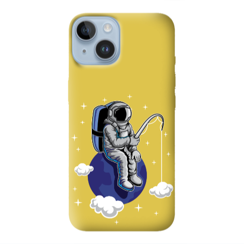 Apple iPhone 14 Plus Fishing space Yellow Colored Silicone TPU Θήκη