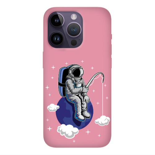 Apple iPhone 14 Pro  Fishing space Pink Colored Silicone TPU Θήκη