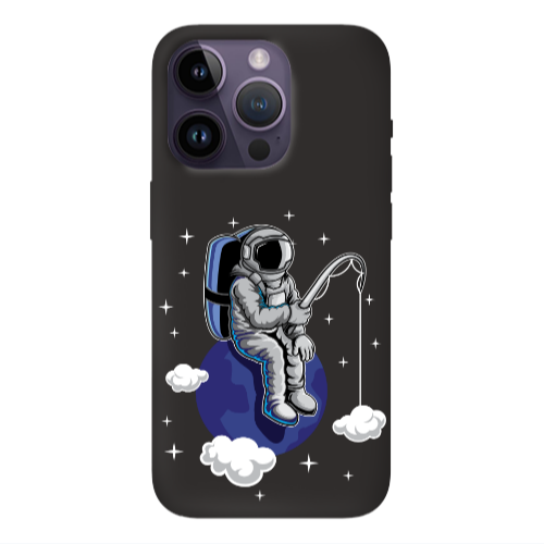 Apple iPhone 14 Pro  Fishing space Black Colored Silicone TPU Θήκη