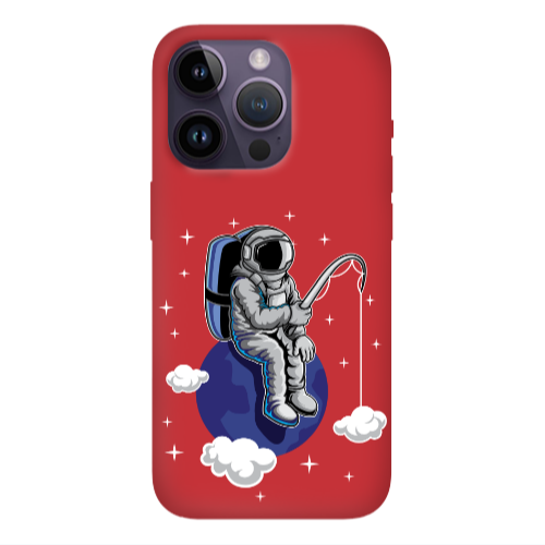 Apple iPhone 14 Pro Max Fishing space Red Colored Silicone TPU Θήκη