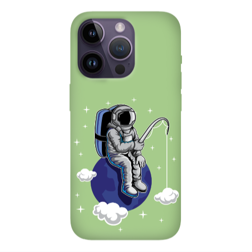 Apple iPhone 14 Pro Max Fishing space Light Green Colored Silicone TPU Θήκη