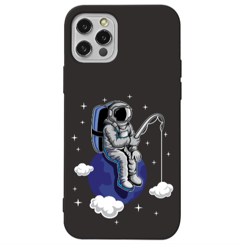 Apple iPhone 13 Pro Fishing space Black Colored Silicone TPU Θήκη