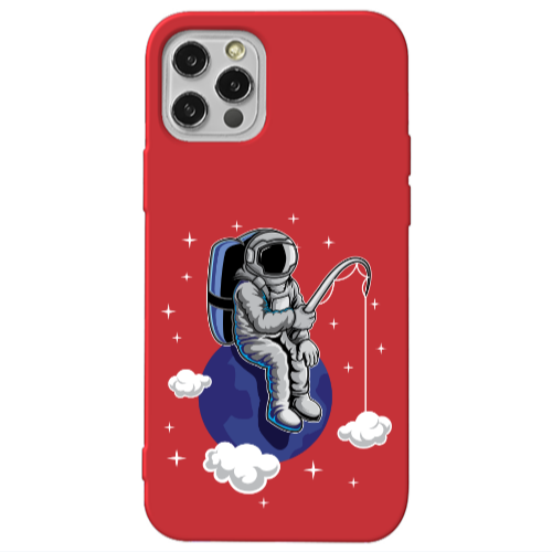 Apple iPhone 13 Pro Fishing space Red Colored Silicone TPU Θήκη