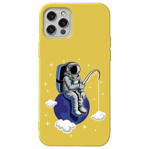 Apple iPhone 13 Pro Fishing space Yellow Colored Silicone TPU Θήκη