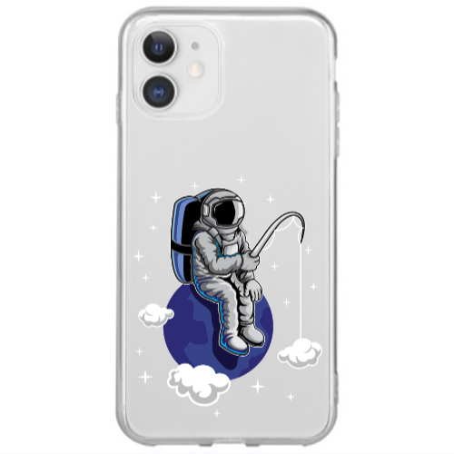 Apple iPhone 12 Mini Fishing space Transparent Silicone TPU Θήκη