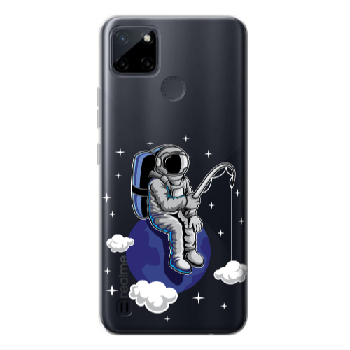 Realme C25Y Fishing space Transparent Silicone TPU Θήκη
