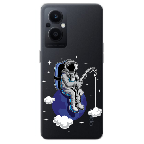 Oppo Reno 7 Lite Fishing space Transparent Silicone TPU Θήκη